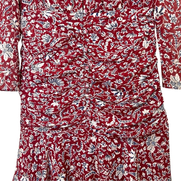 VERONICA BEARD, Women’s ‘Rosalia’ Silk Mini Dress in ‘Cranberry’ - Red, Size 4 - Picture 13 of 16